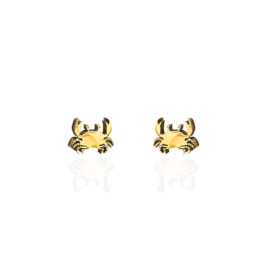 Crab Earring Studs Gold