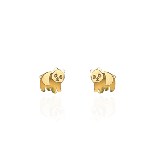 Panda Earring Studs Gold