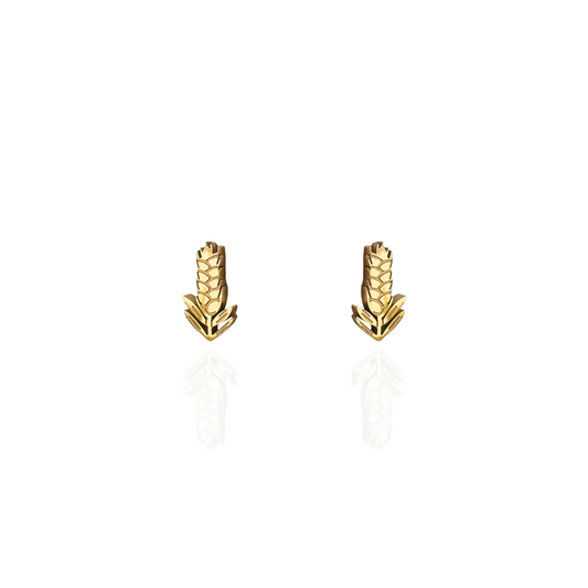 Wheat Earring Studs Gold