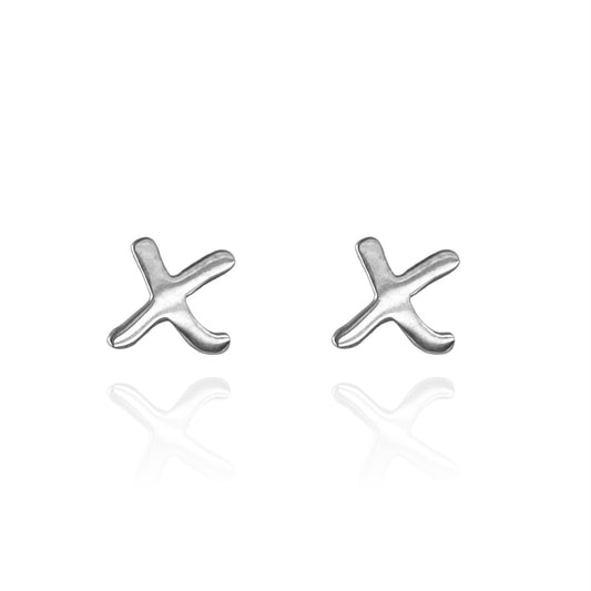 X Kisses Earring Studs Silver